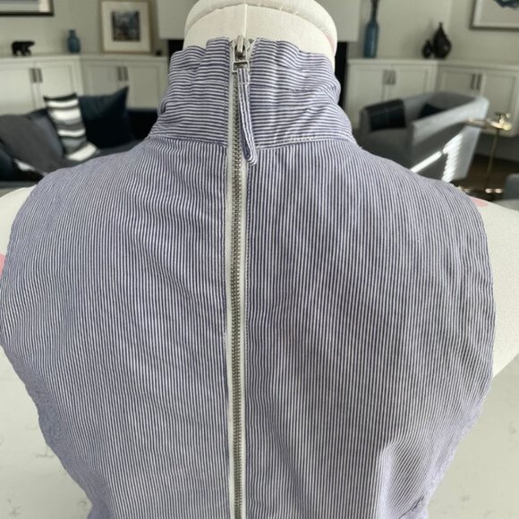 Banana Republic Sleeveless Lined Striped Cotton Midi Dress Purple White Sz 8 - Picture 9 of 12